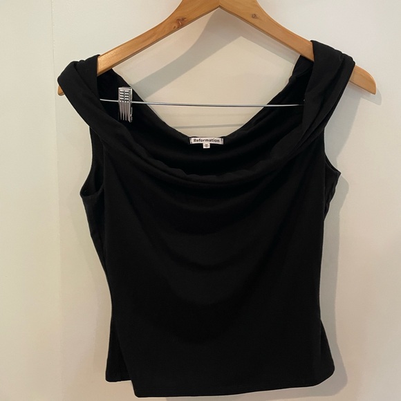 Reformation Black One-Shoulder Tank Top - Picture 5 of 7